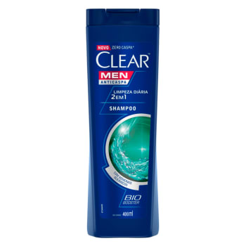 4 unidades - Shampoo Clear Men Limpeza Diária 2 em 1 400ml