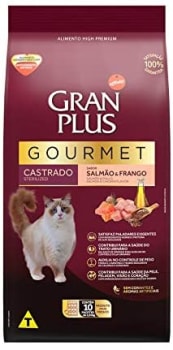  Ração Para Gatos Castrados Gran Plus Gourmet Salmão E Frango 10,1Kg Pacotes Individuais 