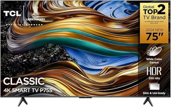 Smart TV TCL 75 Polegadas 75P755 4K UHD LED HDR10 + Google TV