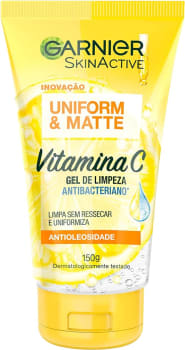 Gel de Limpeza Facial Antibacteriano Garnier Uniform & Matte Vitamina C 150ml Incolor