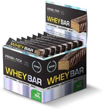 24 Unidades Whey Bar High Protein Côco Probiótica 40g