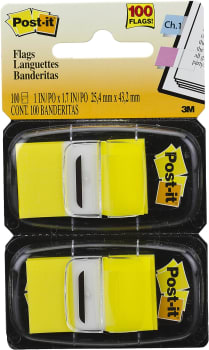 Marcador de Página Post-it 3M Adesivo Flags Amarelo 254mm x 432mm 100 folhas