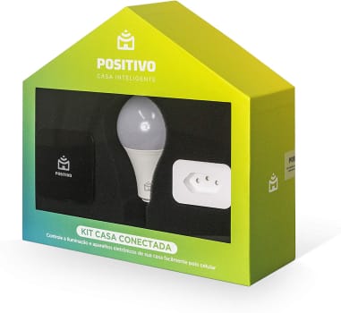 Kit Casa Conectada Positivo Casa Inteligente (1 Smart Controle Universal, 1 Smart Plug Wi-Fi, 1x Smart Lâmpada Wi-Fi), Bivolt – Compatível com Alexa