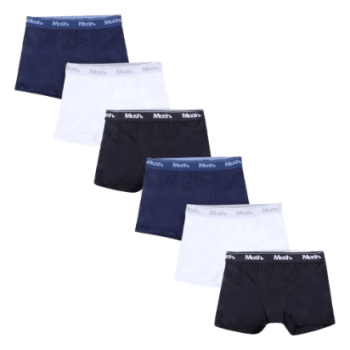 Kit Cueca Infantil Boxer Mash Com 6 Peças