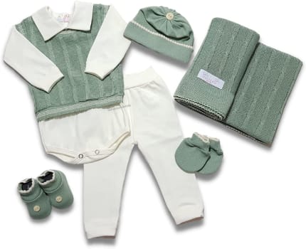 Conjunto Recém Nascido Menino Menina 7 Peças Sanches Baby (Várias cores)