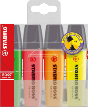 Marca Texto Stabilo Boss Original Pastel Estojo com 4 Unidades