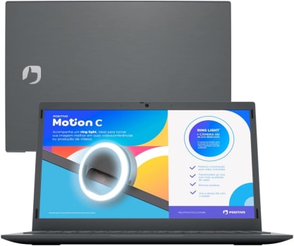 Notebook Positivo Motion C 14 Celeron 4GB 128GB Tela 14.1" Windows 11 Home com Ring Light e Alexa Integrada - C4128G-14