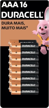 Pilha Alcalina Palito AAA Duracell com 16 Unidades