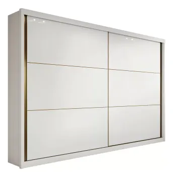 Guarda-roupa Móveis Lopas Toronto Plus cor branco de mdf com 2 portas corrediças