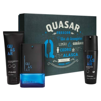 Kit Presente Quasar: Desodorante Colônia 100ml + Gel Após Barba 110g + Body Spray 100ml
