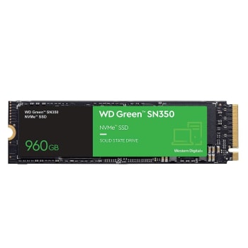 SSD WD Green PC SN350 960GB PCIe NVMe Leitura: 2400MB/s Escrita: 1900MB/s - WDS960G2G0C