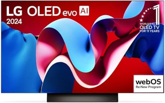 Smart TV 4K 55" LG OLED evo OLED55C4 Processador 9 Ger7 AI Painel 144Hz Intensificador de Brilho Design Ultra Slim