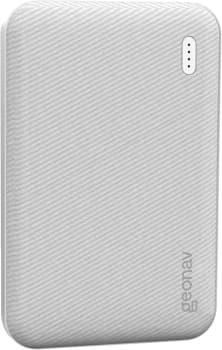 Geonav Power Bank, Carregador Portátil Universal 5.000mAh, 2 portas USB 2.1A, Led Indicador de bateria, ES5KWT, Branco