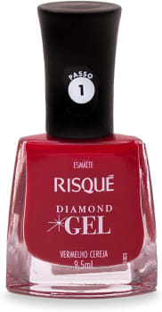 Esmalte Risqué Diamond Gel Vermelho Cereja Cremoso 9,5 Ml