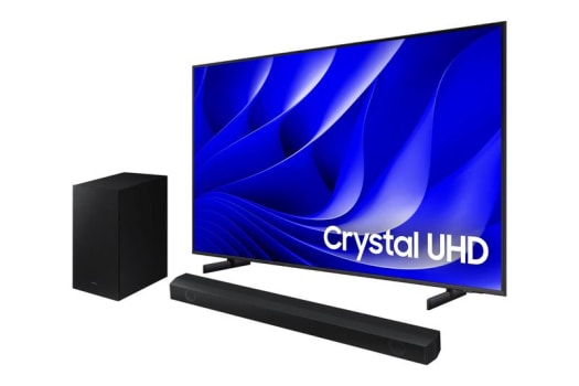 Smart Big TV 75" Crystal UHD 4K 75DU8000 2024 + Soundbar HW-B550/ZD - Samsung - TV 4K Ultra HD - Magazine OfertaespertaLogo LuLogo Magalu