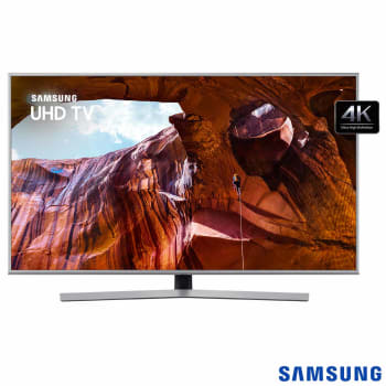 Smart TV LED 65" Samsung RU7400 UN65RU7400GXZD Ultra HD 4K HDMI, USB, Wi-Fi Prata