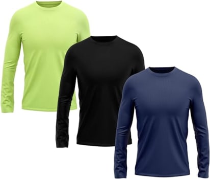 Kit com 3 Camisetas DF Manga Longa Proteção Solar UV +50 Segunda Pele - Masculina