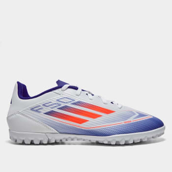 Chuteira Society Adidas F50 Club Unissex - Branco+Vermelho