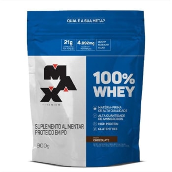 100% Whey Protein Max Titanium Concentrado Refil 900g