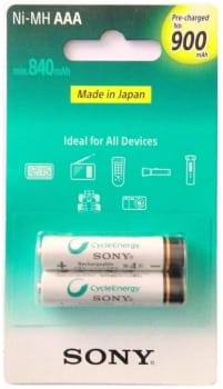 Pilha AAA Recarrega¡vel - 900mAh. - Sony (2 unidades) - NH-AAA-B2GN