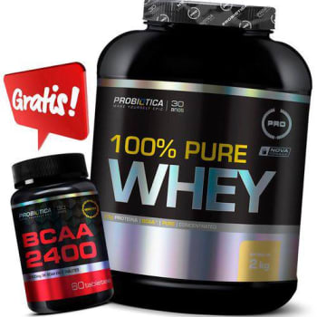 Kit 100% Pure Whey 2kg + Bcaa 2400 Probiotica