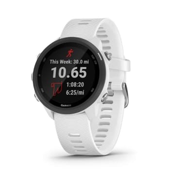  Relógio Esportivo Garmin Forerunner 245 Music Branco e Preto com GPS e Monitor Cardíaco