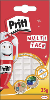 Massinha Adesiva Multitack Pritt, Massa Branca Versátil e Reutilizável, Massa Adesiva Segura para Crianças, Adesivo Fixa e Fácil de Usar, 1x35g