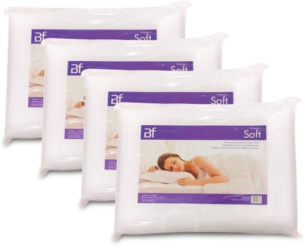 Kit 4 Travesseiro Espuma Ortopédico Firme Soft 50x70x10cm BF Colchões