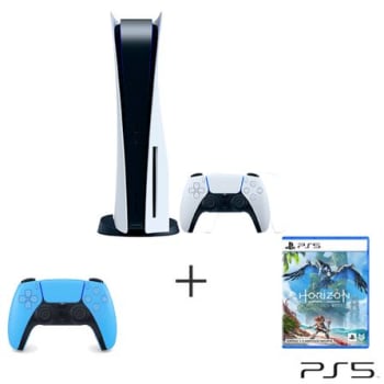 Playstation®5 + Controle DS5 Starlight Blue + Jogo Horizon Forbidden West