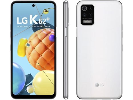 Smartphone LG K62+ 128GB 4GB RAM 4G Câmera Quádrupla + Selfie 28MP Processador Octa-Core Tela de 6,59" Android Branco - Magazine Ofertaesperta
