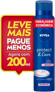 2 Unidades Nivea Desodorante Antitranspirante Aerossol Protect & Care 200ml