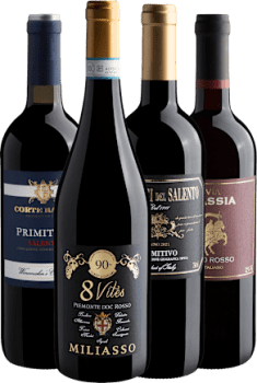 Kit 4 Vinhos Italianos 92+ Pontos por R$49,90 cada garrafa