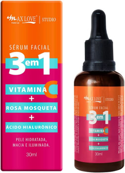 Max Love Serum Facial 3 Em 1 Vitamina + C Rosa Mosqueta + Ácido Hialurônico