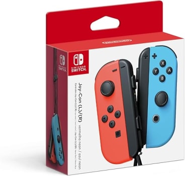 Nintendo, Controle Nintendo Switch, Joy-Con, Esquerdo e Direito, Versátil, Azul Neon e Vermelho Neon