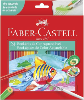 Lápis de Cor Ecolápis Aquarelável 24 Cores, Faber-Castell