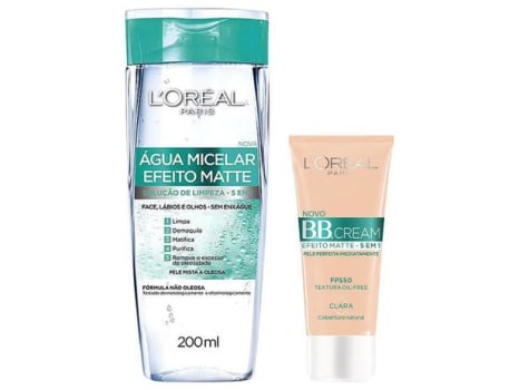 Base Loreal Paris BB Cream Clara FPS 50 - 30g + Água Micelar Líquida Loreal Paris 200ml - Magazine Ofertaesperta