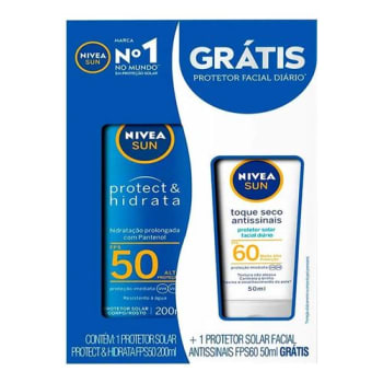 Kit Protetor Solar Nivea Sun Protect 50 FPS 200ml + Protetor Solar 50 FPS 50ml