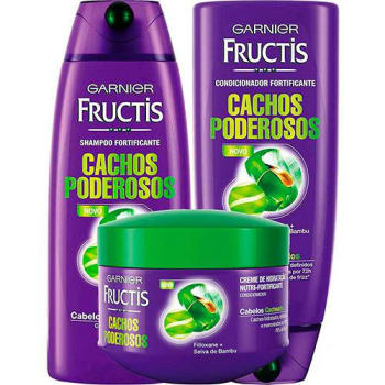 Kit Shampoo Fructis Cachos Poderosos 400ml + Condicionador Fructis Cachos Poderosos 400ml + Creme De Tratamento Fructis Cachos Poderosos 300g