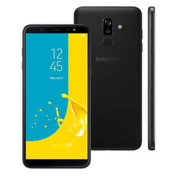 Smartphone Samsung Galaxy J8 4GB RAM, Câmera Traseira Dupla, Câmera Frontal 16MP, Dual Chip, Android 8.0, 64GB, Preto, Tela Infinita de 6,0"