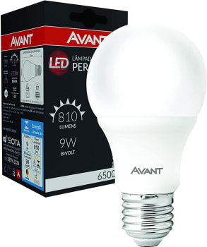  Lâmpada Led 9w Bulbo Soquete E27 Bivolt Branco Frio, 272061376, Avant 