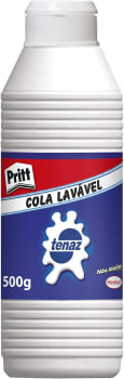 Cola Branca Pritt Tenaz, ideal para uso em casa, escola ou escritório, Cola branca com secagem transparente, Cola escolar atóxica adequada para crianças, Embalagem 1x500g