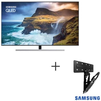 Smart TV Samsung QLED UHD 4K 55" - QN55Q80RAGXZD + Suporte de Parede no Gap para TVs 49", 55" e 65" Preto - WMN-M14EA/ZD