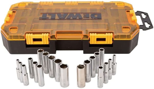 Conjunto de Soquetes Profundos 20 Peças Unidade Métrica/Sae Dewalt - DWMT73811