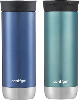 Contigo Huron Caneca de viagem de aço inoxidável isolada a vácuo com tampa à prova de vazamento