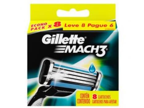 Carga para Aparelho de Barbear Gillette Mach3 - 8 Cartuchos - Magazine Ofertaesperta