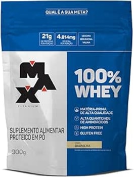 100% Whey Refil (900G) - Baunilha - Max Titanium