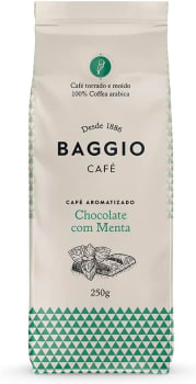 10 Unidades | Café Baggio Torrado e Moído Aroma de Chocolate com Menta 250g
