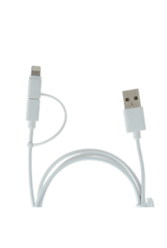 Cabo Duo Enerziger Lighting/Micro USB Nylon 1M Branco