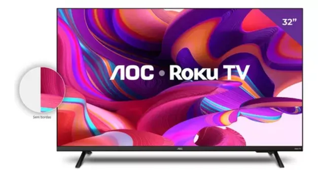 Smart TV 32" HD AOC Roku 32S5135/78G Bivolt