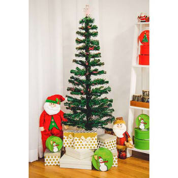 Árvore de Fibra Ótica Bivolt 1,50m + Ponteira Estrela Iluminada 19cm - Orb Christmas